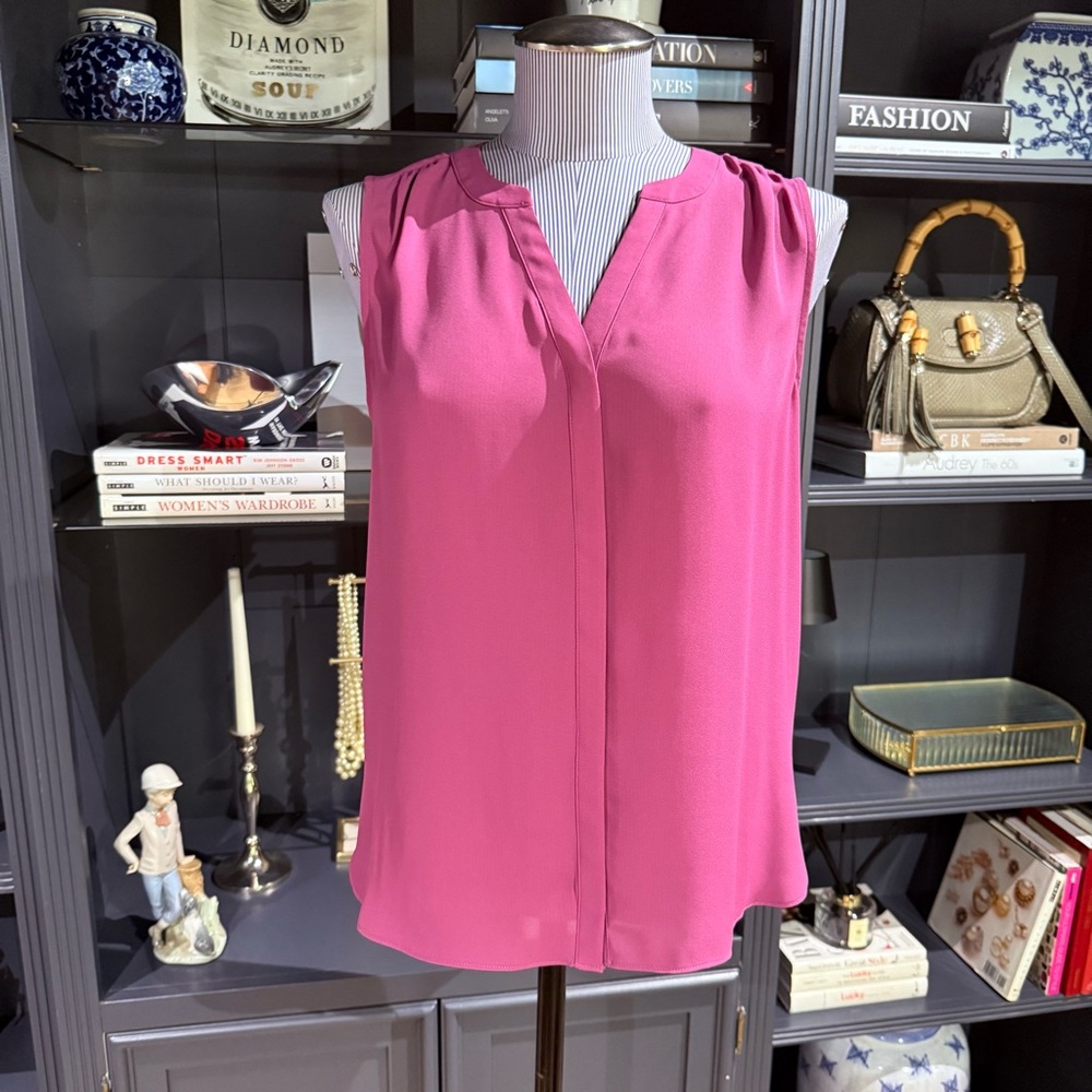 NYDJ Pink Sleeveless Pintuck Blouse – Size XS